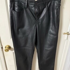 J. Crew Black Leather Trousers